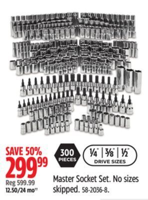 Canadian Tire Master socket set. no sizes skipped. offer