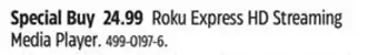 Canadian Tire Roku express hd streaming media player offer