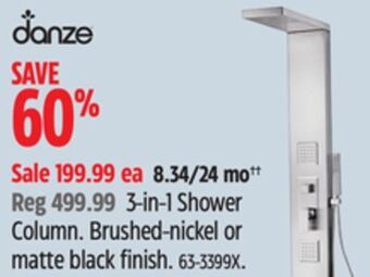 Canadian Tire Danze 3-in-1 shower column offer