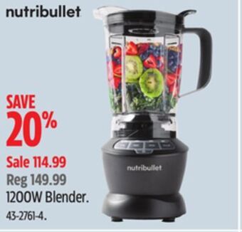 Canadian Tire Nutribullet 1200w blender offer