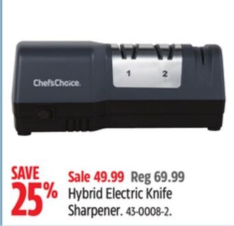 Canadian Tire Chef's choice hybrid electric knife sharpener offer