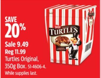 Canadian Tire Nestle turtles original, 350g box offer