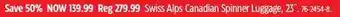 Canadian Tire Swiss alps canadian spinner luggage, 23" offer