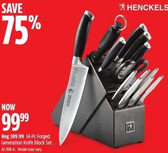 Canadian Tire Henckels 14-pc forged generation knife block set offer