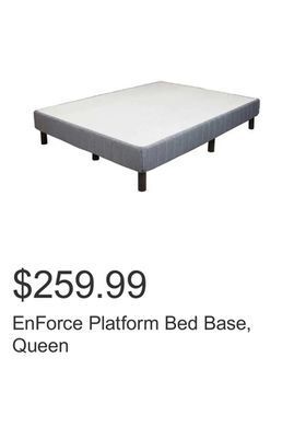 Costco Enforce platform bed base, queen offer