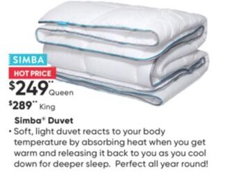 Sleep Country Simba® duvet offer