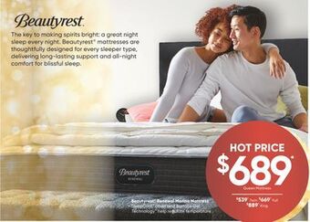 Sleep Country Beautyrest® renewal marina mattress offer