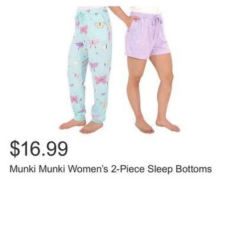 Costco Munki munki women's 2-piece sleep bottoms offer
