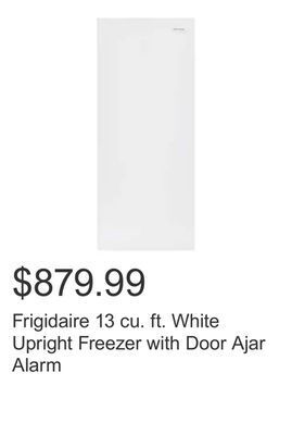 Costco Frigidaire 13 cu. ft. white upright freezer with door ajar alarm offer