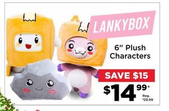 Showcase Lankybox 6" plush characters offer