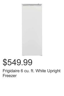Costco Frigidaire 6 cu. ft. white upright freezer offer
