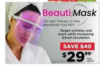 Showcase Beautimask led light therapy to help rejuvenate your skin offer