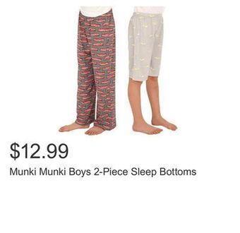 Costco Munki munki boys 2-piece sleep bottoms offer