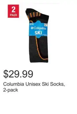 Costco Columbia unisex ski socks, 2-pack offer