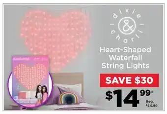 Showcase Dixie & charli heart-shaped waterfall string lights offer