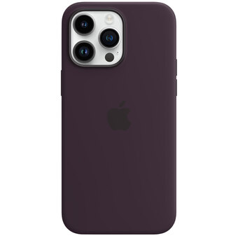 Best Buy Apple silicone fitted soft shell case with magsafe for iphone 14 pro max - elderberry offer