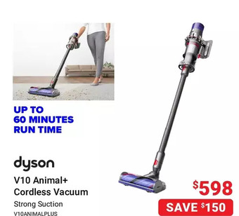 Visions Electronics Dyson v10 animal+ cordless vacuum offer
