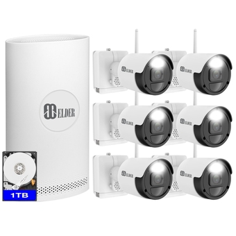 Best Buy Elder wireless security camera system 2k wire-free, 8ch nvr 6-camera battery wifi surveillance outdoor 1tb home diy spotlight offer