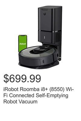 Costco Irobot roomba i8+ (8550) wi-fi connected self-emptying robot vacuum offer