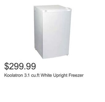 Costco Koolatron 3.1 cu.ft white upright freezer offer