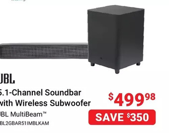 Visions Electronics Jbl 5.1-channel soundbar with wireless subwoofer offer