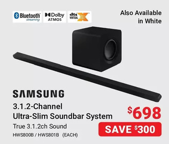 Visions Electronics Samsung 3.1.2-channel ultra-slim soundbar system offer