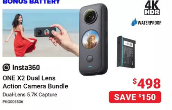Visions Electronics Insta360 one x2 dual lens action camera bundle offer