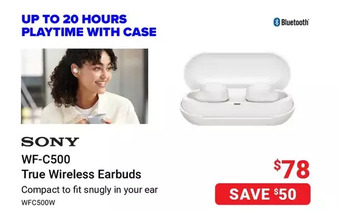 Visions Electronics Sony wf-c500 true wireless earbuds offer