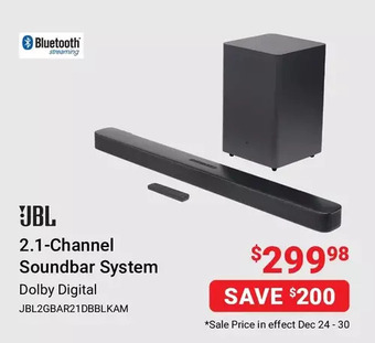 Visions Electronics Jbl 2.1-channel soundbar system offer