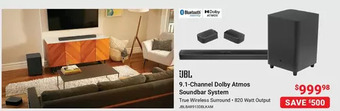 Visions Electronics Jbl 9.1-channel dolby atmos soundbar system offer