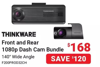 Visions Electronics Thinkware front and rear 1080p dash cam bundle offer