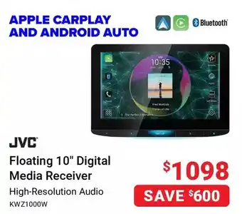 Visions Electronics Jvc floating 10" digital media receiver offer