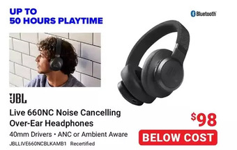 Visions Electronics Jbl live 660nc noise cancelling over-ear headphones offer