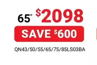 Visions Electronics Samsung the frame art tv 65" offer