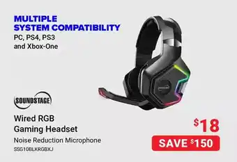 Visions Electronics Soundstage wired rgb gaming headset offer