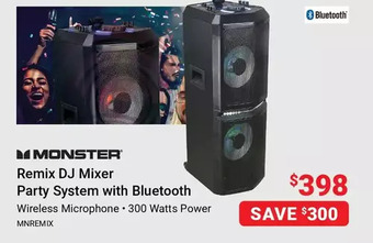 Visions Electronics Monster remix dj mixer party system with bluetooth offer