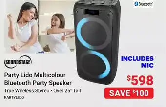 Visions Electronics Soundstage party lido multicolour bluetooth party speaker offer