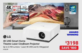 Visions Electronics Lg 4k uhd smart home theatre laser cinebeam projector offer