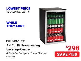 Visions Electronics Frigidaire 4.4 cu. ft. freestanding beverage centre offer