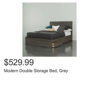 Costco Modern double storage bed, grey offer