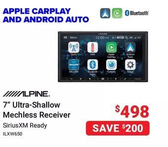 Visions Electronics Alpine 7" ultra-shallow mechless receiver offer