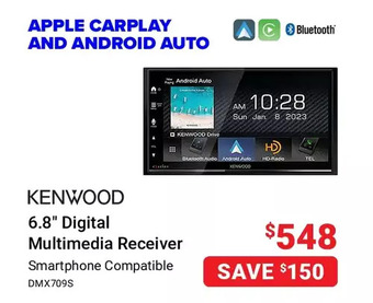 Visions Electronics Kenwood 6.8" digital multimedia receiver offer