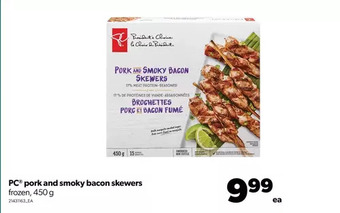 Real Canadian Superstore Pc pork and smoky bacon skewers offer