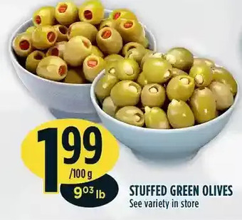 Marché Adonis Stuffed green olives offer
