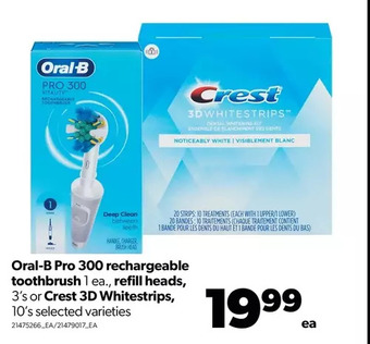 Real Canadian Superstore Oral-b pro 300 rechargeable toothbrush, refill heads or crest 3d whitestrips offer