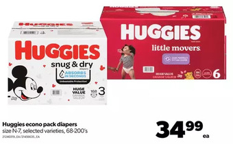 Real Canadian Superstore Huggies econo pack diapers offer