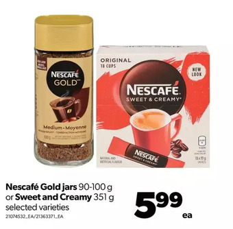 Real Canadian Superstore Nescafé gold jars or sweet and creamy offer