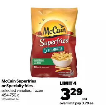 Real Canadian Superstore Mccain superfries or specialty fries offer