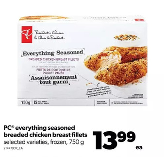 Real Canadian Superstore Pc everything seasoned breaded chicken breast fillets offer