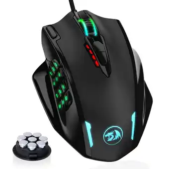 Best Buy Redragon m908 impact rgb led mmo mouse with side buttons optical wired gaming mouse with 12,400dpi, high precision, 20 progra offer